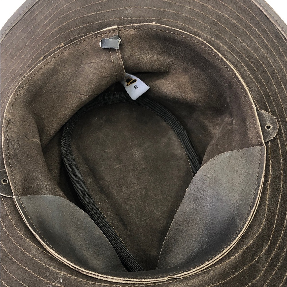 🤠Brown Genuine Leather Trilby / Fedora / Rancher Hat – Size M - Picture 11 of 16